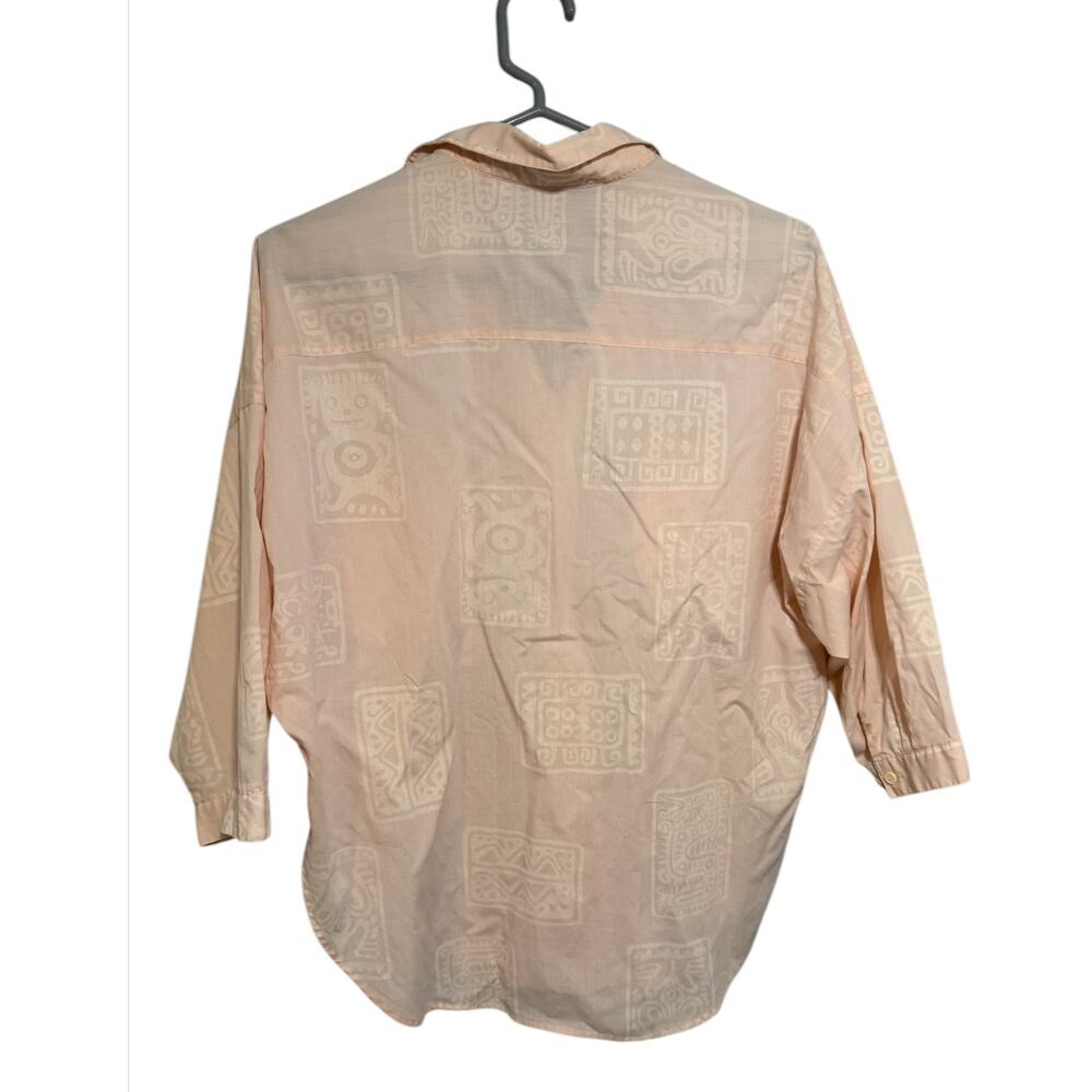 Diane Von Furstenberg Boxy Blouse Womens Medium Oversized Pink Pastel Vintage - Picture 3 of 9